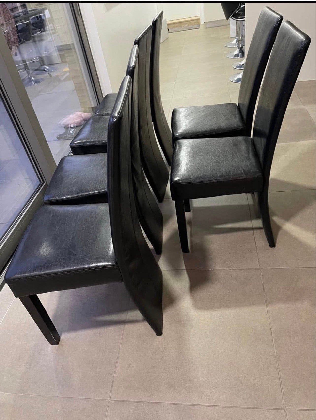Chaise salle a manger, Maison & Meubles, Enlèvement, Cuir, Noir, Cinq, Six Chaises ou plus
