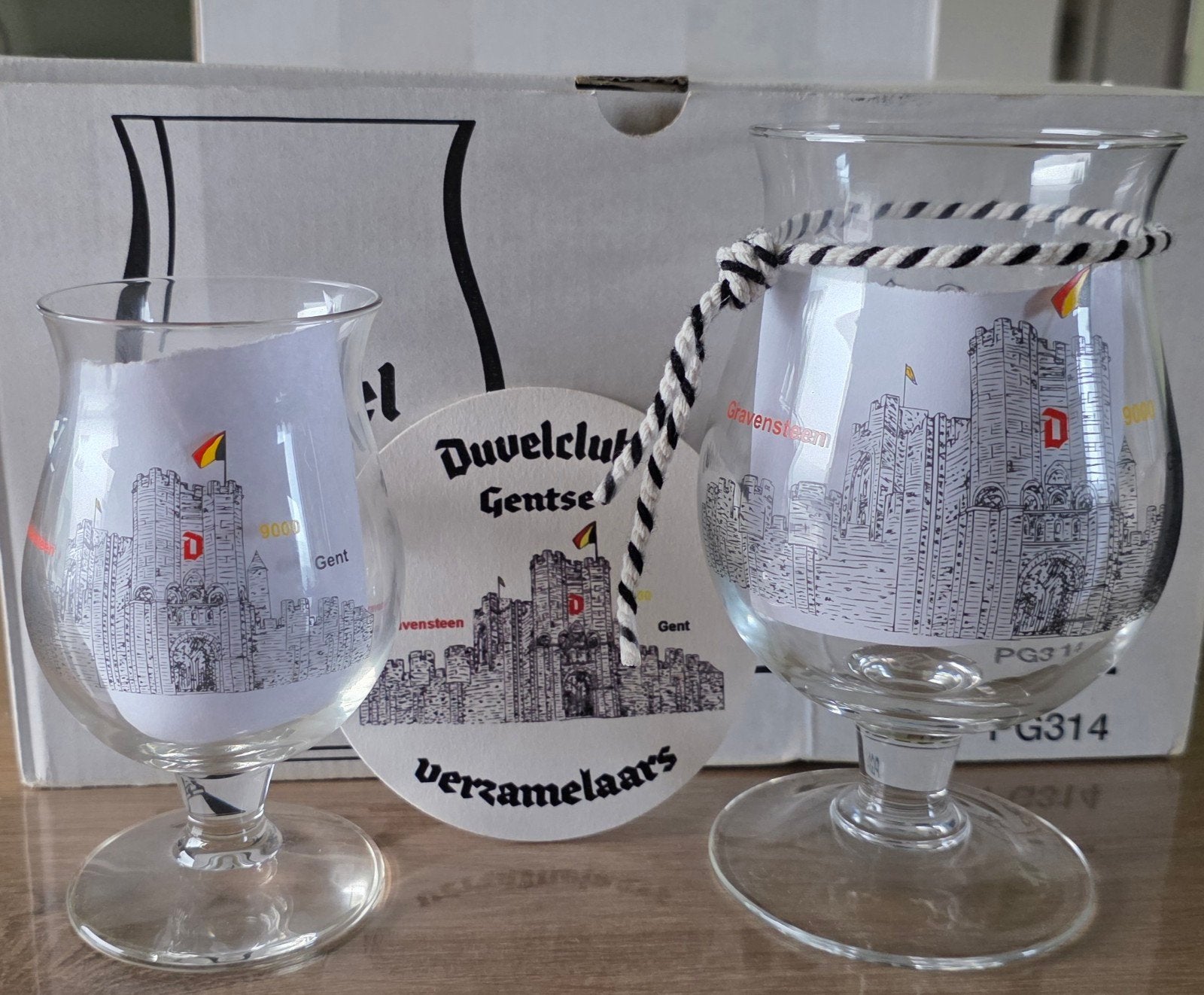 duvel setje van het gravensteen, Verzamelen, Ophalen of Verzenden, Nieuw, Bierglas