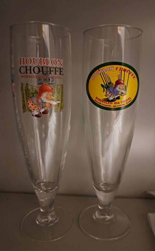 La Chouffe houblon glazen, Verzamelen, Ophalen of Verzenden, Zo goed als nieuw, Glas of Glazen, Overige merken