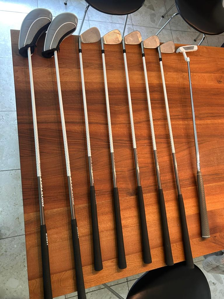 Dames golfstokken 8 stuks- verlengde handgreep goede staat, Ophalen of Verzenden, Zo goed als nieuw, Club