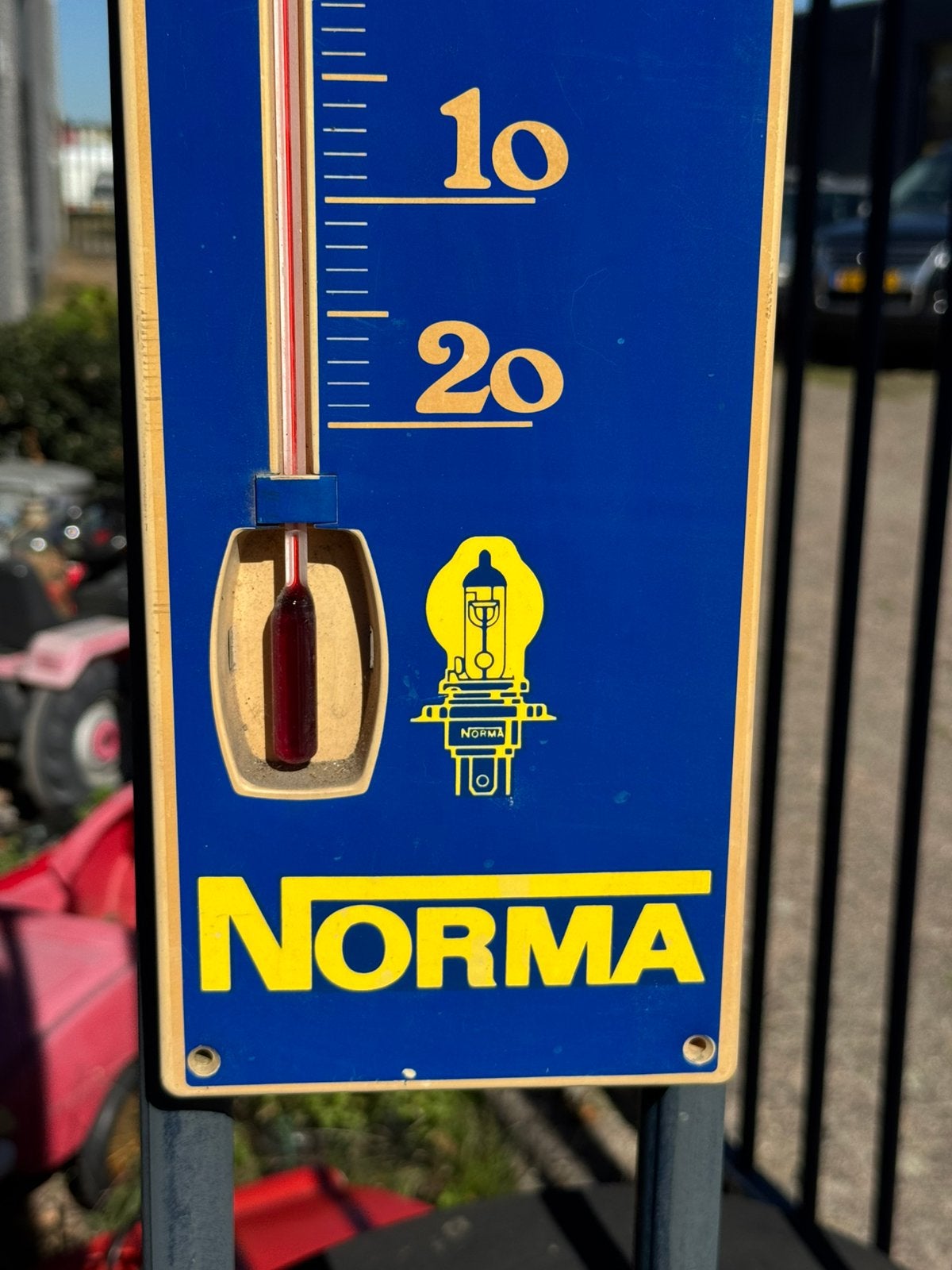 NORMA Lampen oude reclame thermometer, Verzamelen, Ophalen, Reclamebord, Gebruikt, .