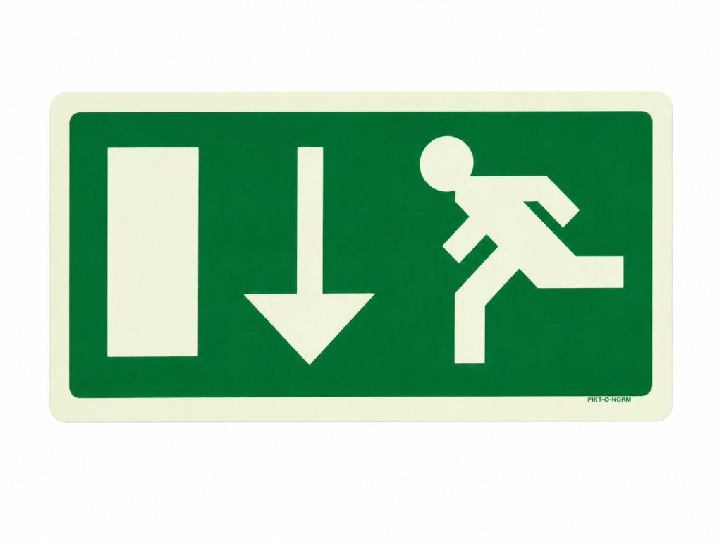 Pikt-O-Norm Nooduitgang Bord 30x15 | Lichtgevend | Meerdere, Doe-het-zelf en Bouw, Overige Doe-Het-Zelf en Bouw, Nieuw, Ophalen of Verzenden