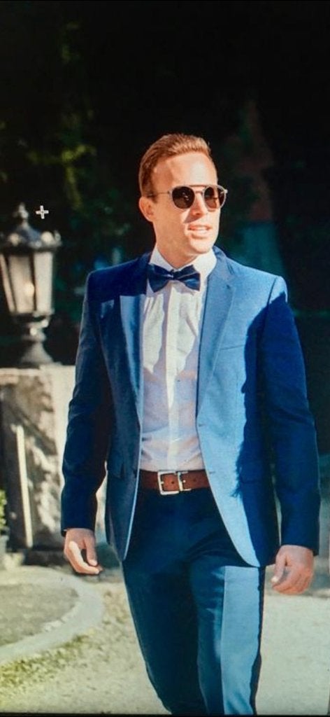 Prachtig blauw Hugo Boss kostuum maat 46 in nieuwstaat!!!, Blauw, Ophalen of Verzenden, Zo goed als nieuw, Hugo Boss