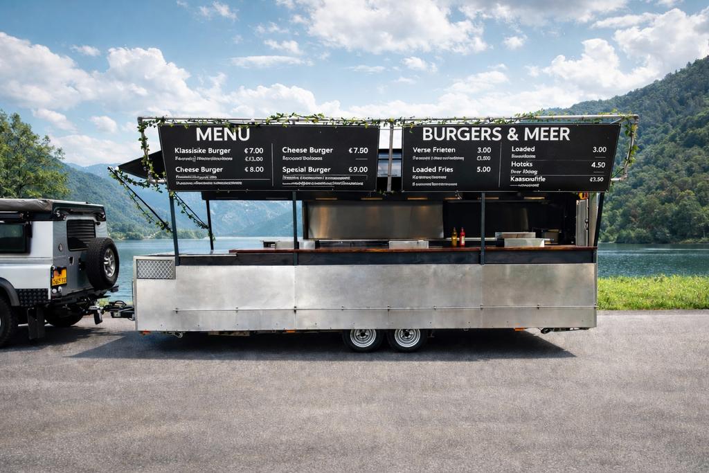 Foodtruck/ foodtrailer met ingebouwde koelingen en barbecues, Articles professionnels, Enlèvement