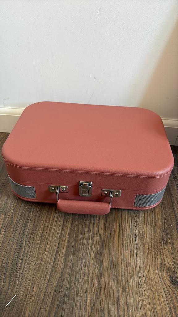 Tourne-disque portable vintage de couleur rose à vendre, Enlèvement, Comme neuf, Rose