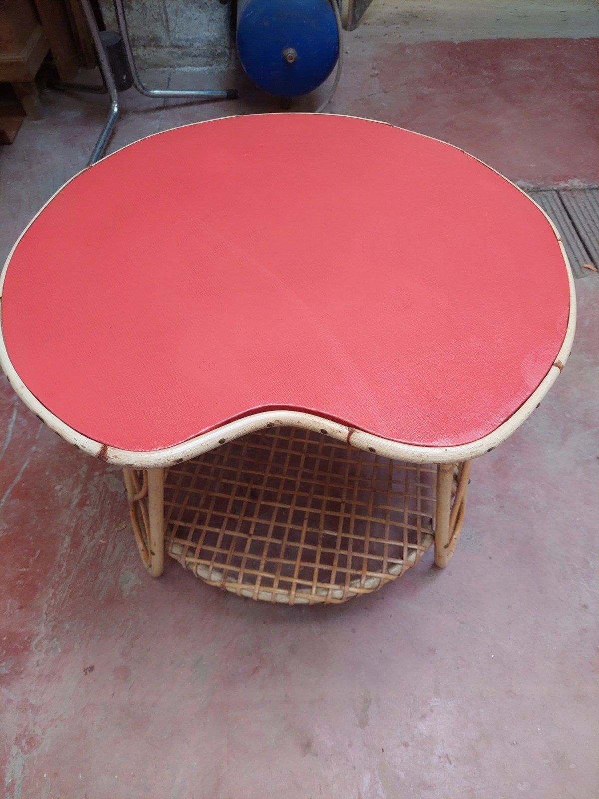 table ronde en rotin, 50 – 75, Rond, Comme neuf, Enlèvement