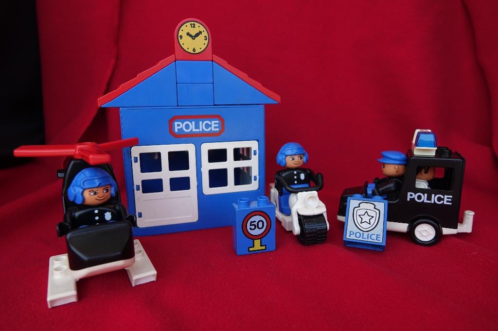 Lego Duplo vintage politiekantoor set 2672 + 2675 helikopter, Compleet, Gebruikt, Ophalen of Verzenden, Duplo