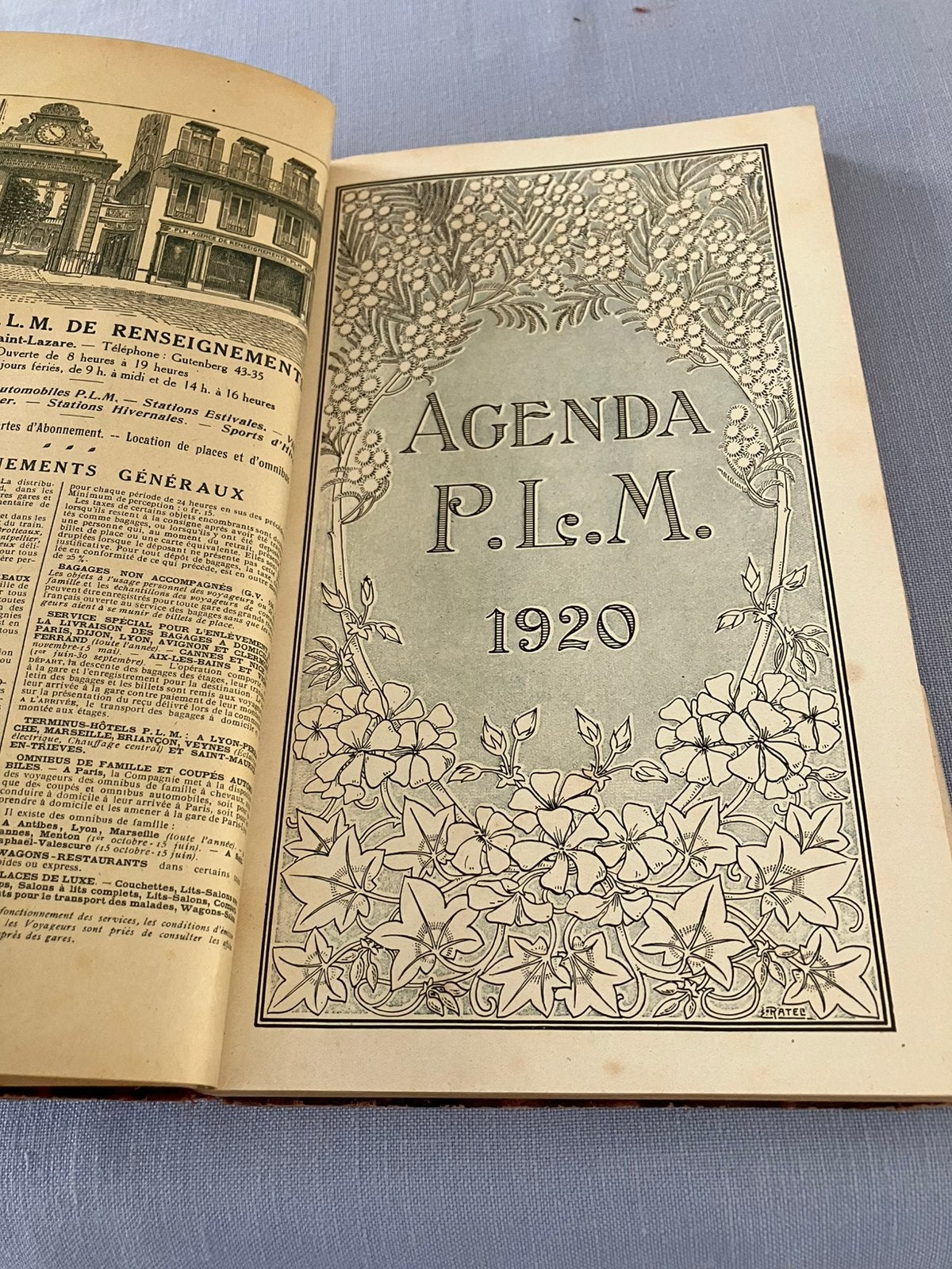 Agenda PLM 1920. Chemins de fer Paris-Lyon-Mediterranean, Enlèvement ou Envoi