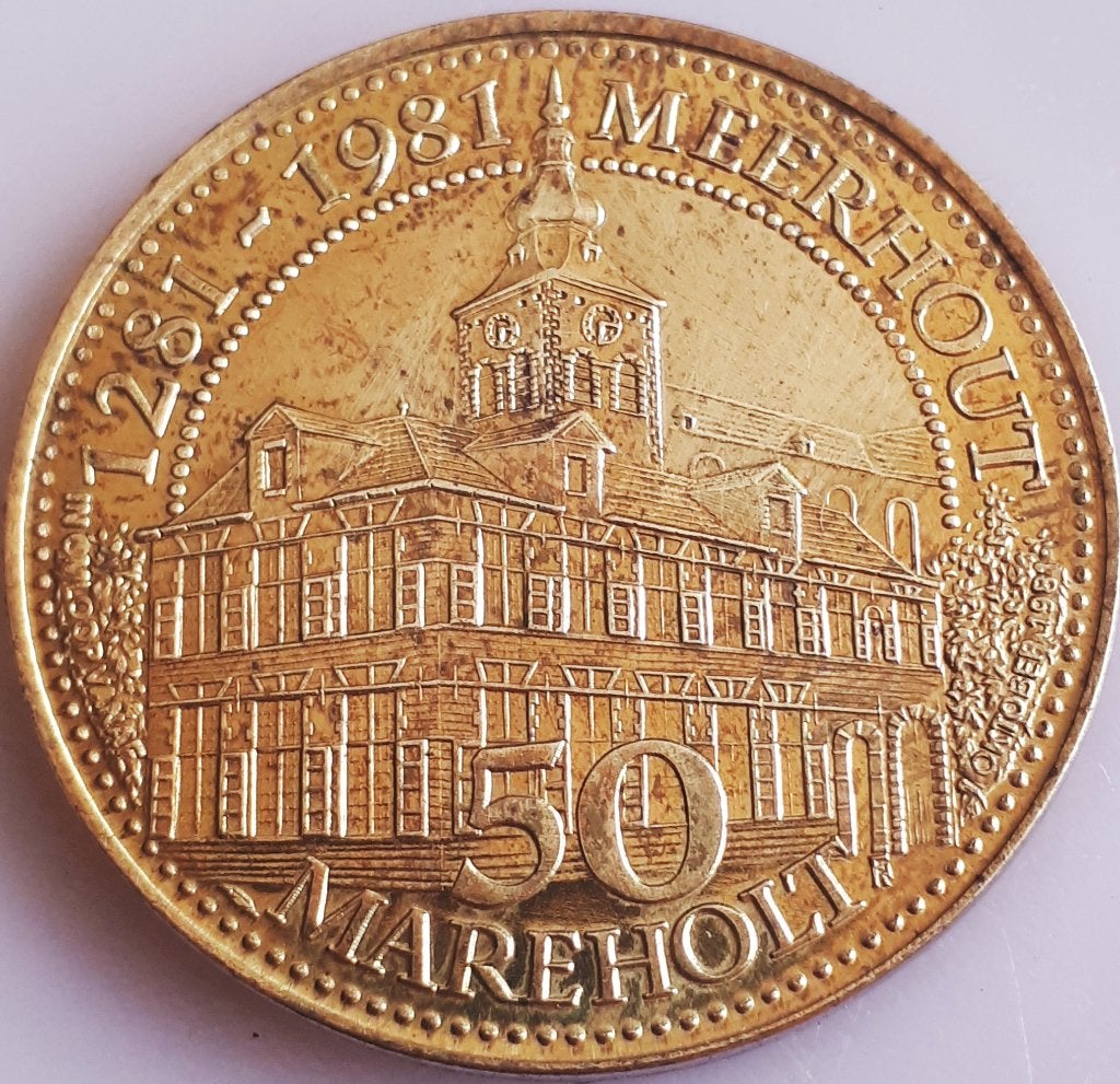 Gemeentepenning MEERHOUT / 50 MAREHOLT 1981, Ophalen of Verzenden, Overige materialen