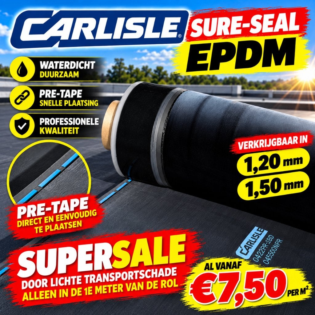 CARLISLE EPDM SUPERSALE – VANAF € 7,50 PER M²!, Ophalen, Overige materialen, Zwart, Nieuw