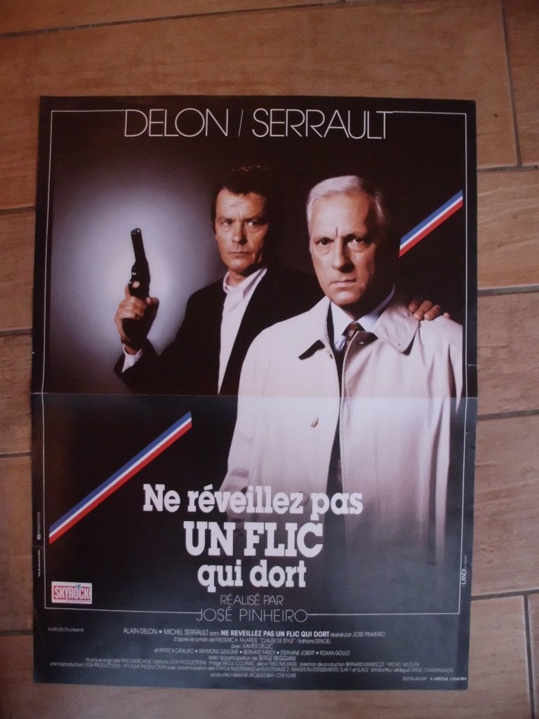 filmaffiche Alain Delon Ne reveillez pas filmposter, Enlèvement ou Envoi, Rectangulaire vertical, A1 jusqu'à A3, Comme neuf