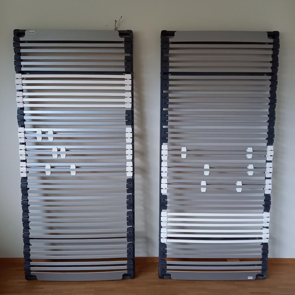 2 lattenbodems + gratis kader + gratis matras, Huis en Inrichting, Ophalen, Gebruikt, 90 cm, Tweepersoons