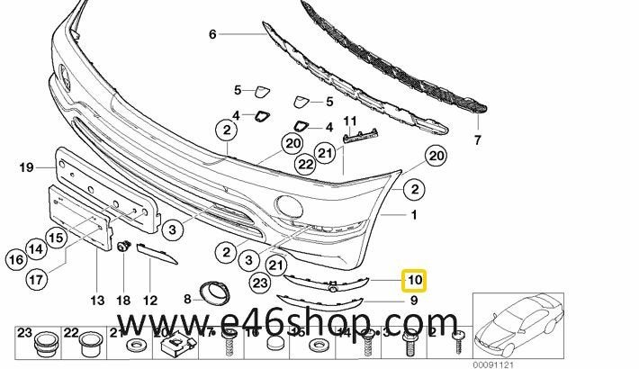 Voorbumper lijst BMW X5 E53 oe 51117009894, -, -, Nieuw, Ophalen of Verzenden