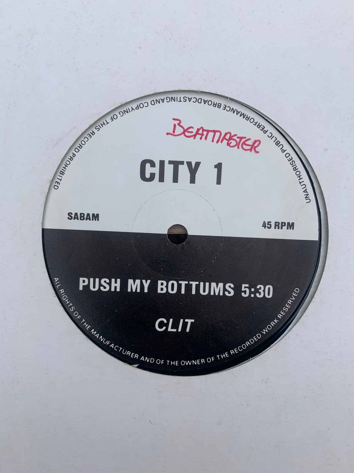 City 1 - Clit - Push My Bottums - maxi New Beat, CD & DVD, Vinyles | Dance & House, Enlèvement ou Envoi, 12 pouces, Autres genres