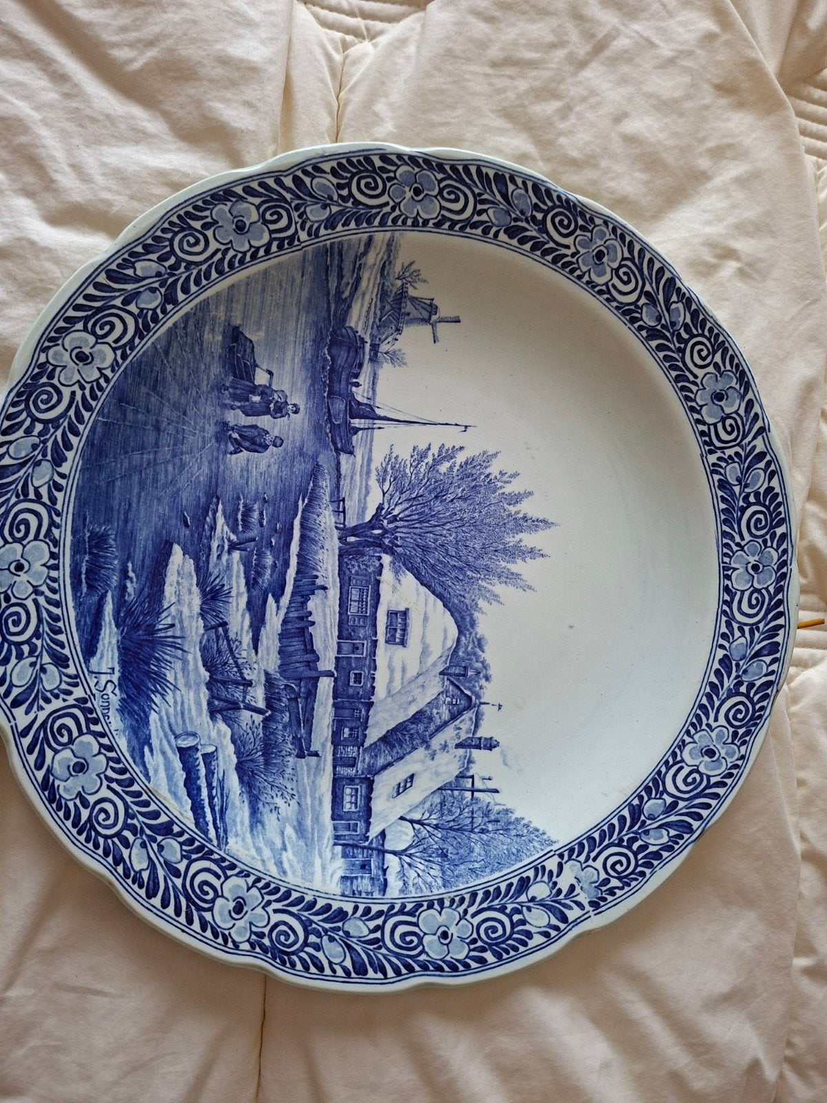 wandbord delfts blauw, Ophalen