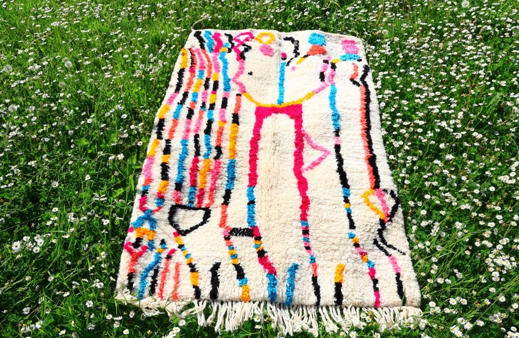 Authentiek Azilal Berber vloerkleed 1,5 x 1 m handgeweven, Blauw, 100 tot 150 cm, Verzenden, Nieuw