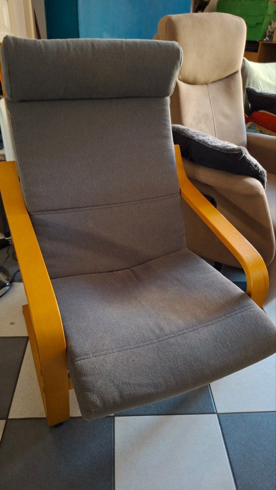 Fauteuil Poang Ikea, 75 à 100 cm, Bois, Contemporain, Enlèvement