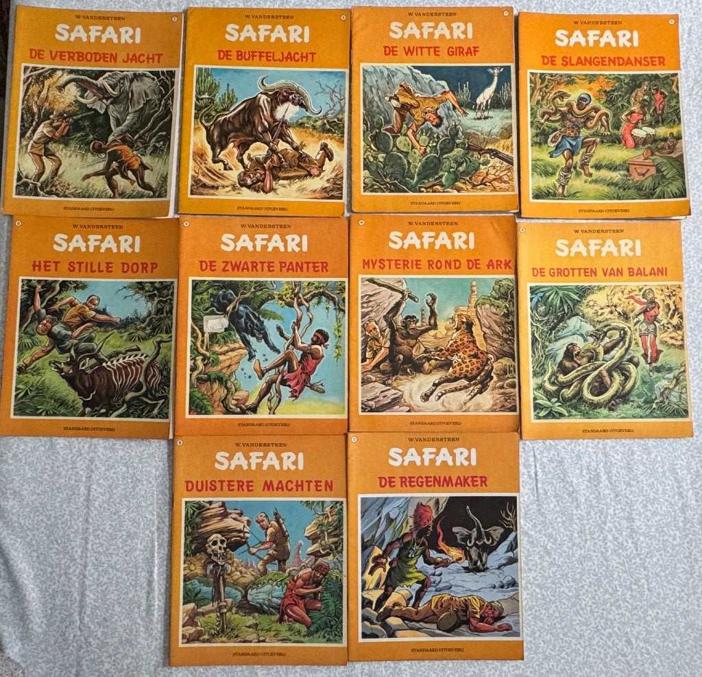 10 SAFARI Strips - Studio Vandersteen (Jaren 70), Boeken, Gelezen, Ophalen of Verzenden, Studio Vandersteen, Meerdere stripboeken