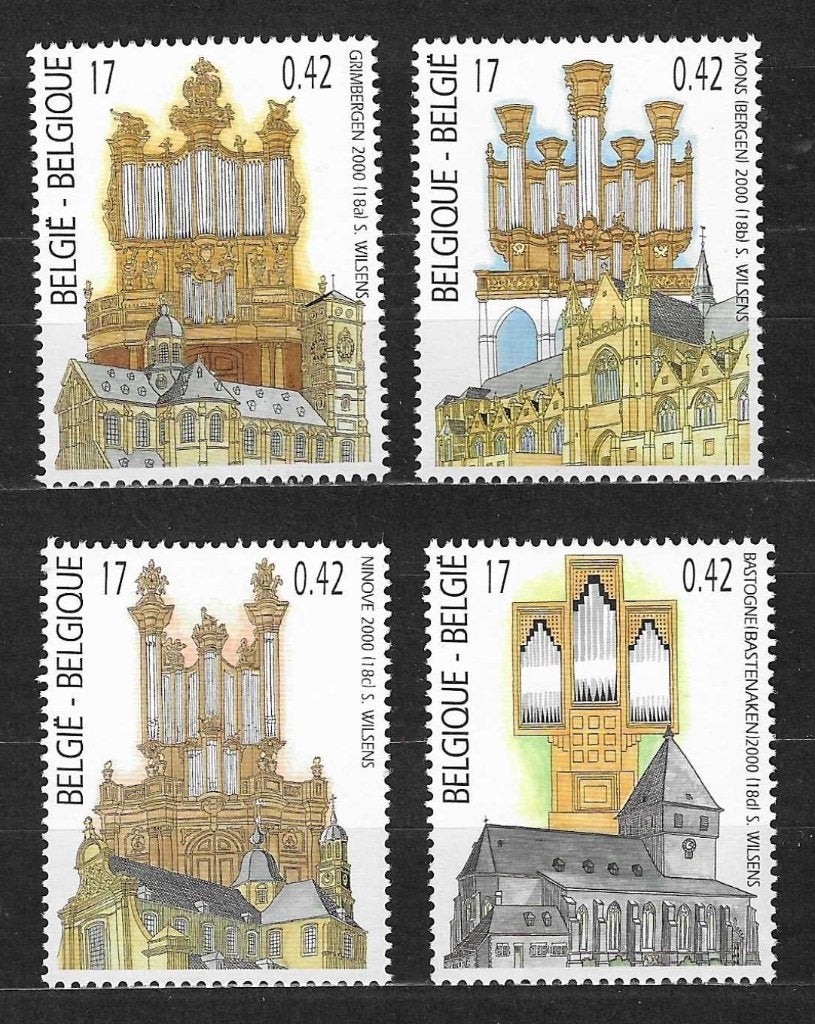 Belgique OPC 2926-29 Eglises et orgues d'église **, Enlèvement ou Envoi, Non oblitéré, Neuf
