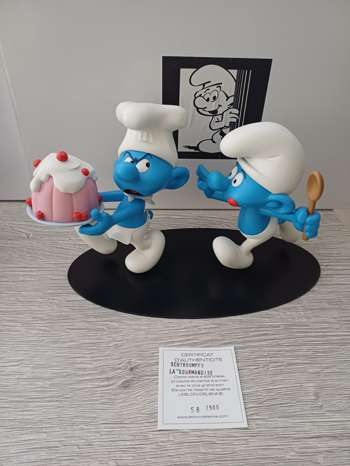 schtroumpfs la gourmandise leblon, Enlèvement ou Envoi, Schtroumpfs, Comme neuf, Statue ou Figurine