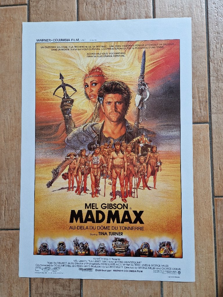 filmaffiche Mad Max 3 Mel Gibson 1985 filmposter, Collections, Enlèvement ou Envoi, Rectangulaire vertical, A1 jusqu'à A3, Comme neuf