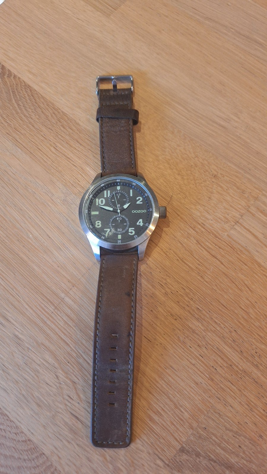 Montre "OOZOO"  bracelet cuir, Handtassen en Accessoires, Overige materialen, Leer, Polshorloge, Zo goed als nieuw