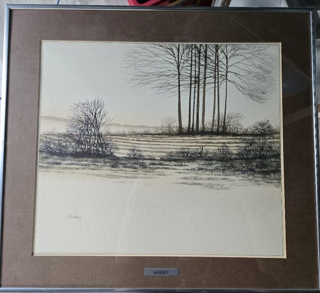 MASSEY kunstenaarsschilderij - aquarel, Ophalen, Ingelijst, Aquarel, Landschap