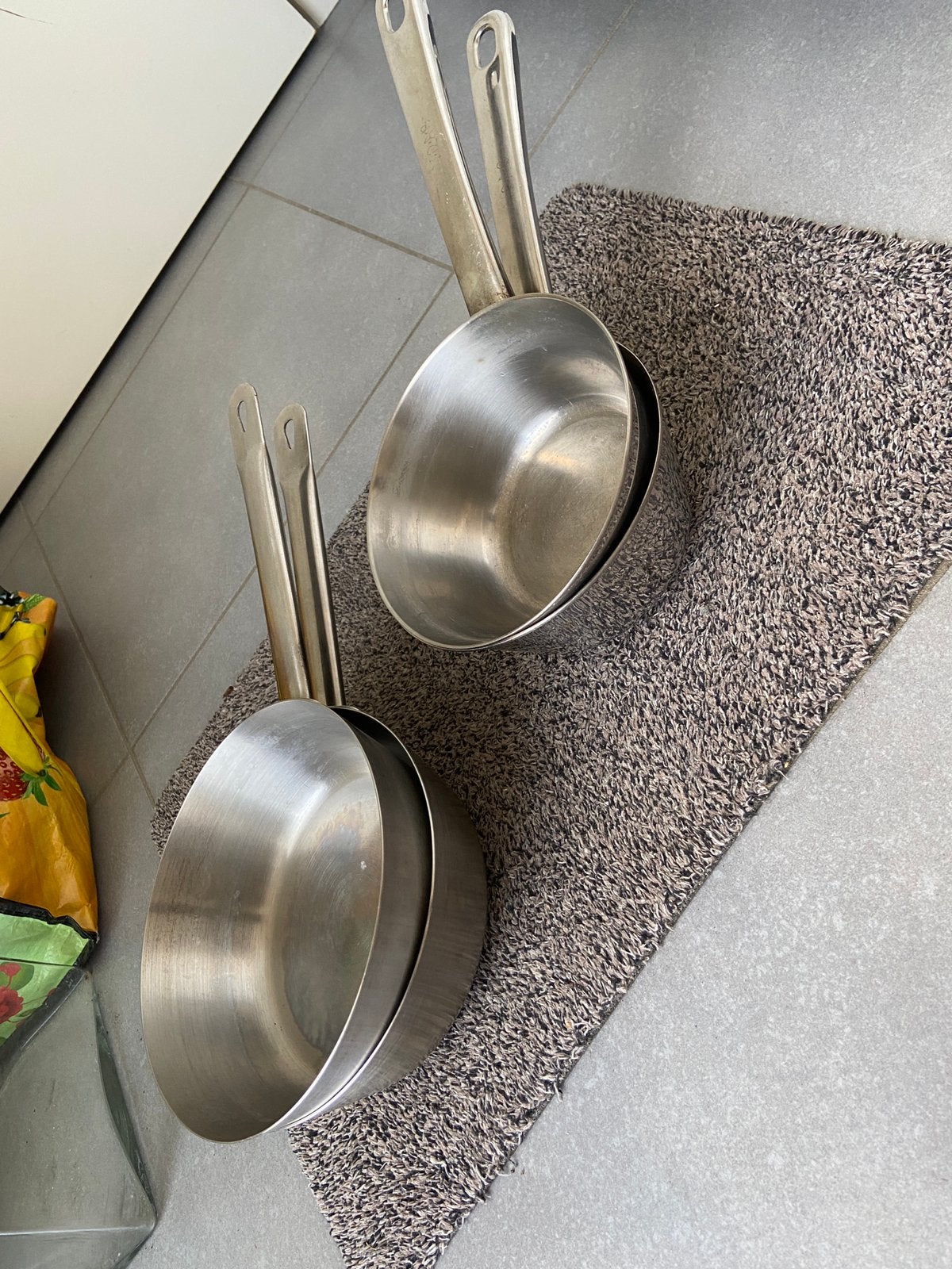 Inox sauspannetjes, allerlei maten en modellen( zie foto's), Ophalen, Gebruikt