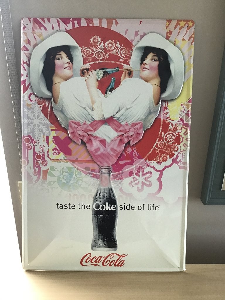 Metalen kader  ‘Coca-Cola’., Verzamelen, Ophalen, Zo goed als nieuw, Reclamebord