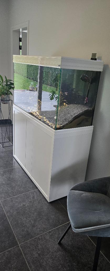 Aquarium met meubel, Dieren en Toebehoren, Vissen | Aquaria en Toebehoren, Ophalen, Gebruikt, Aquatlantis, Inclusief deksel