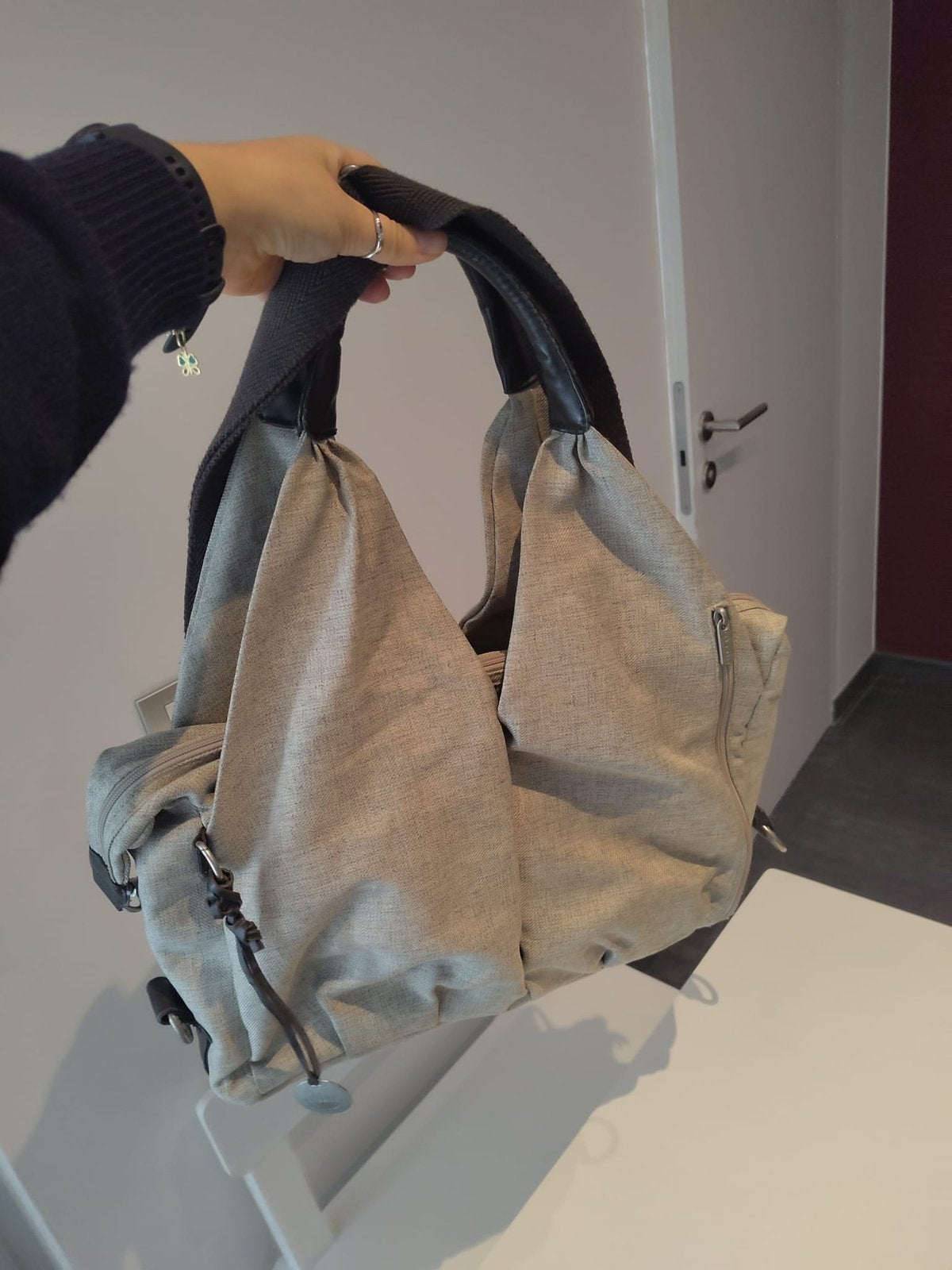 Luierzak Lassig, Kinderen en Baby's, Lässig, Zo goed als nieuw, Beige, Meerdere opbergvakken