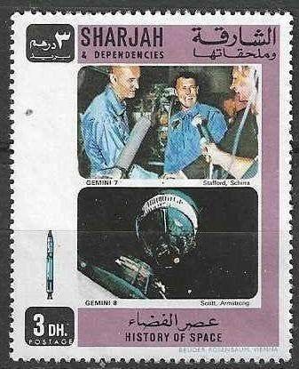 Sharjah 1970 - Stampworld 743 - Voyage dans l'espace (ZG), Envoi, Non oblitéré