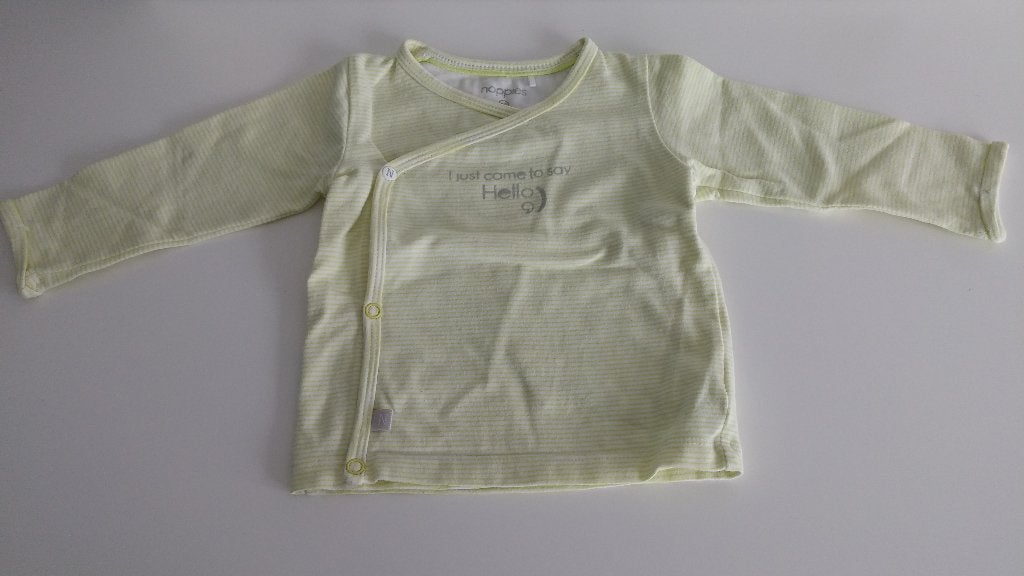 T-shirt rayé blanc/jaune (coton épais/chaud) taille 68, Enfants & Bébés, Vêtements de bébé | Taille 68, Comme neuf, Garçon ou Fille
