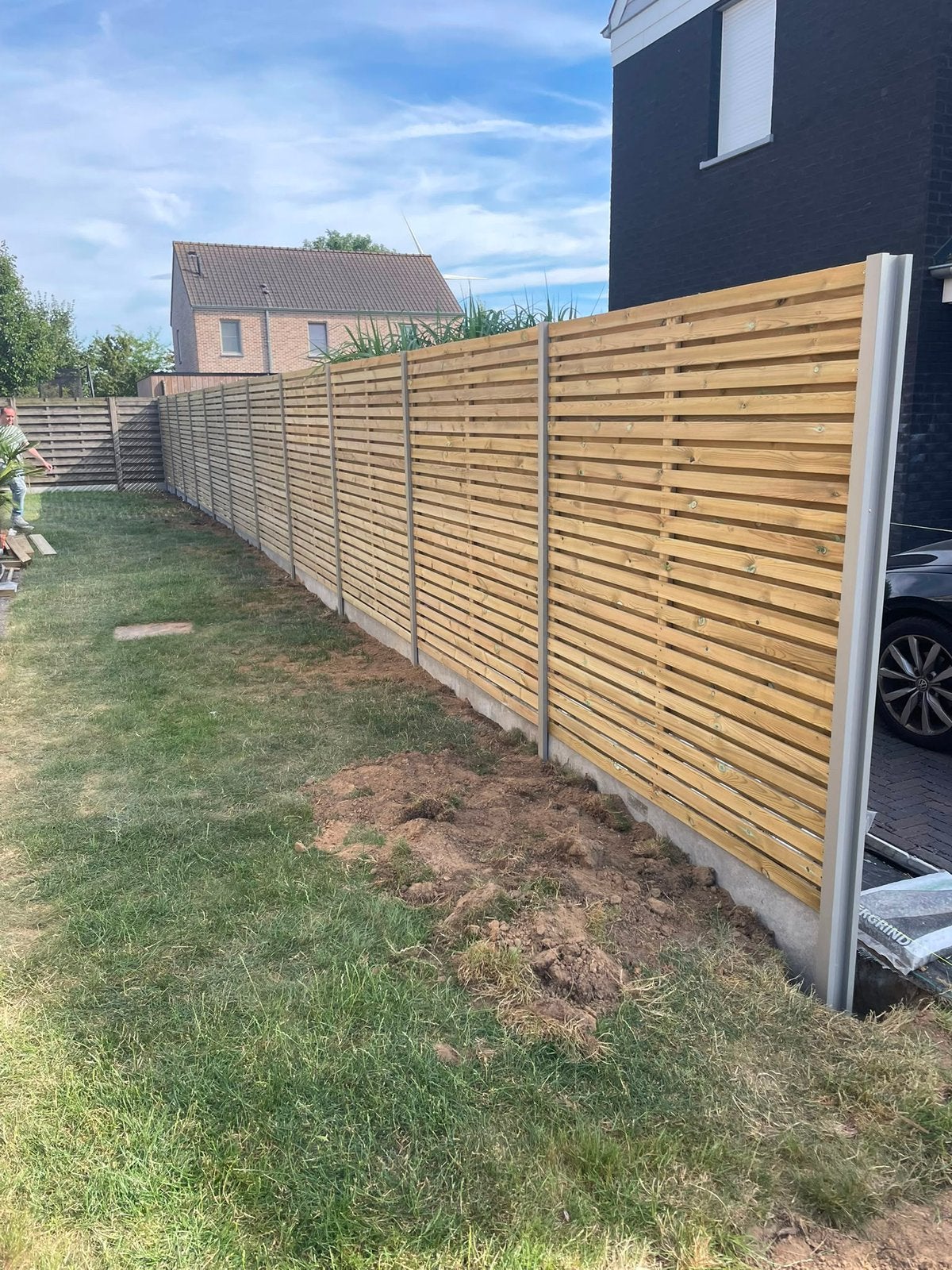 2 strada tuinschermen en 3 alupalen, Ophalen, 1 tot 2 meter, Nieuw, 3 tot 6 meter