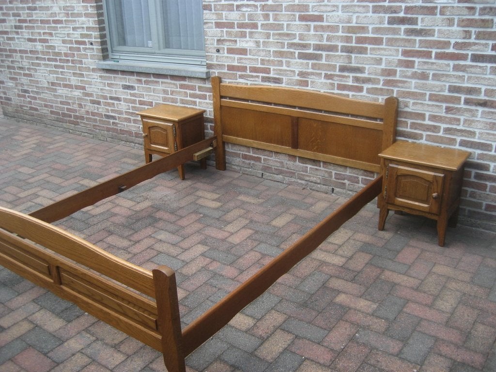 Bed, Maison & Meubles, Chambre à coucher | Lits, Utilisé, Deux personnes, 140 cm, 200 cm, Bois, Brun, Enlèvement