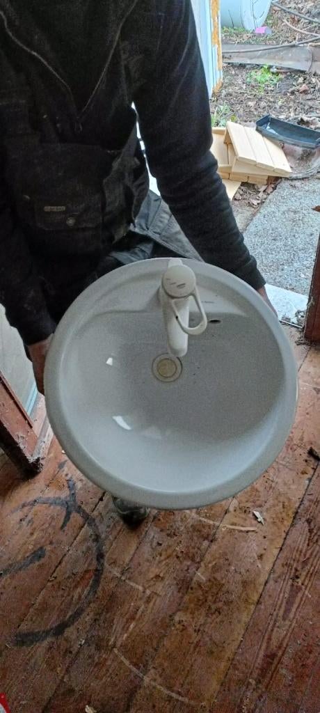 Ronde wasbak, 49cm, Ophalen, Gebruikt, Wit, Overige typen