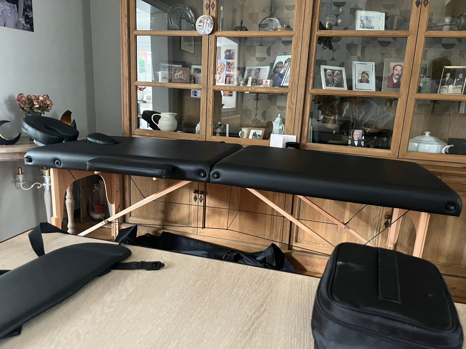 Table de massage complète en très bon état., Sports & Fitness, Enlèvement, Table de massage