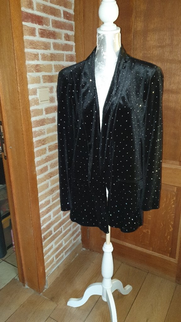 Veste velours et strass neuve, Enlèvement, Neuf, Noir
