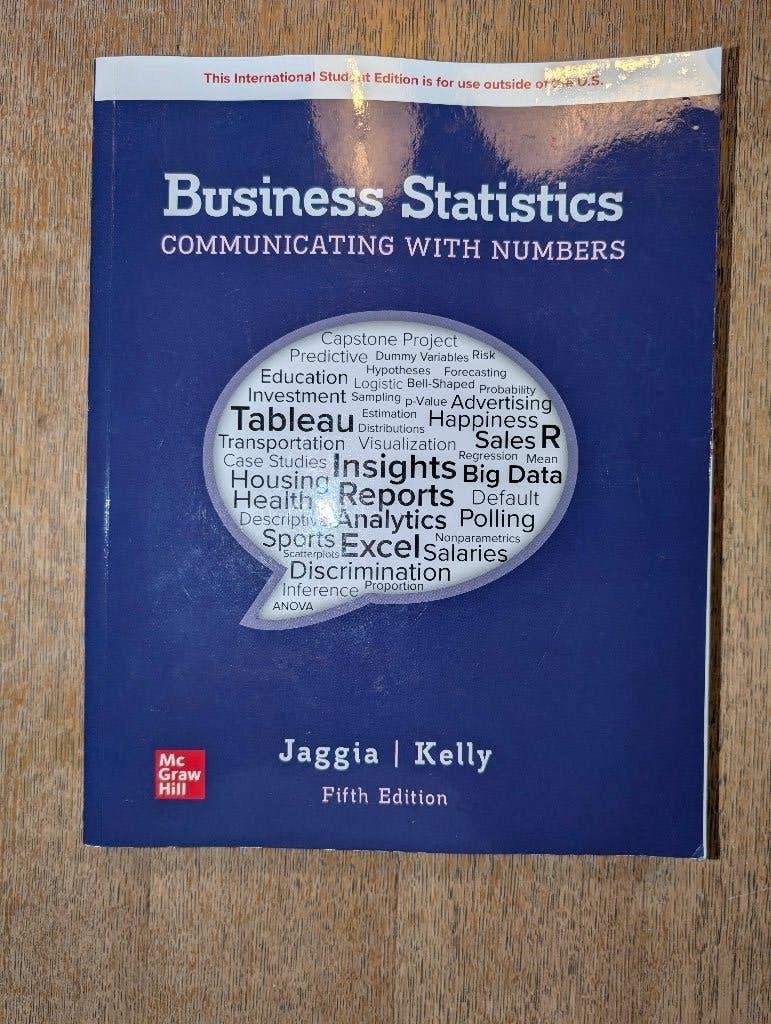 Business Statistics - Communicating with numbers, Ophalen, Zo goed als nieuw, Hoger Onderwijs, Sanjiv Jaggia