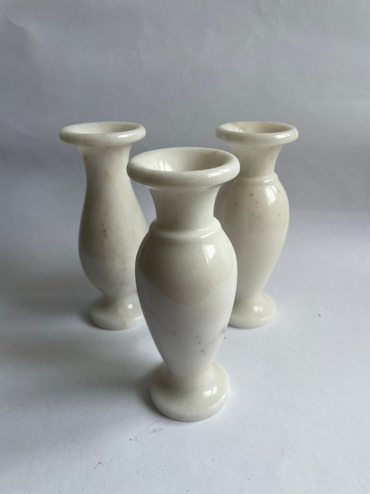 Set van 3 vintage crèmekleurige keramieken vazen, Ophalen of Verzenden