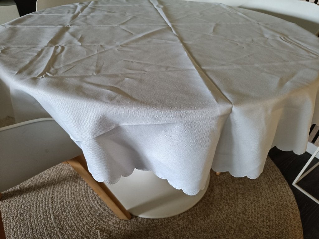 ronde tafelkleden   wit en zwart, Ophalen, Rond, Zo goed als nieuw, Wit