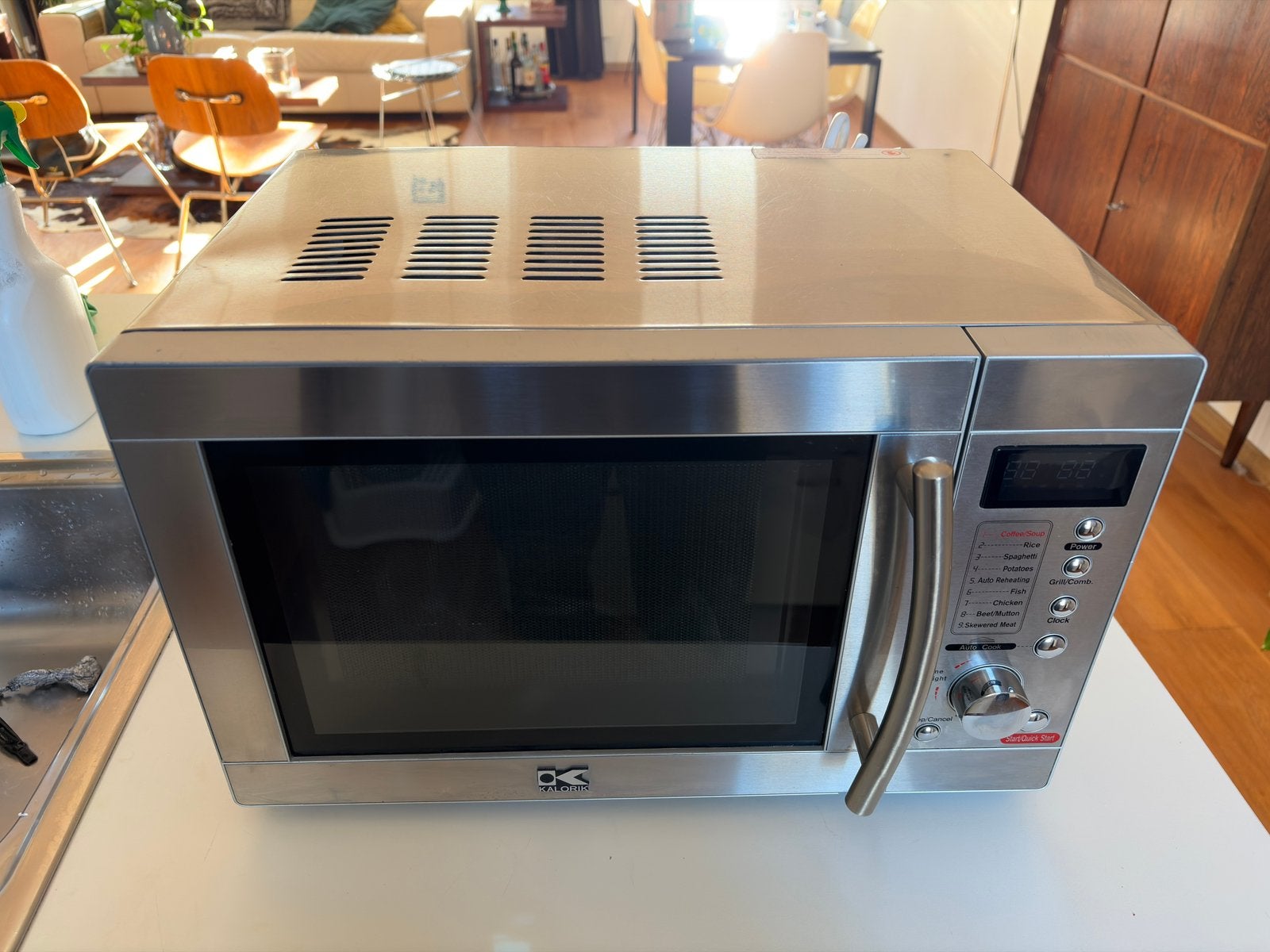 Four à micro-ondes Kalorik avec grill, inox, très bon état, Enlèvement, Comme neuf, Four, Micro-ondes