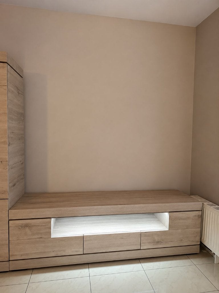 Meuble TV Etna 182cm - décor - chêne millenium & gris clair, Maison & Meubles, 25 à 50 cm, Moins de 100 cm, 150 à 200 cm, Comme neuf