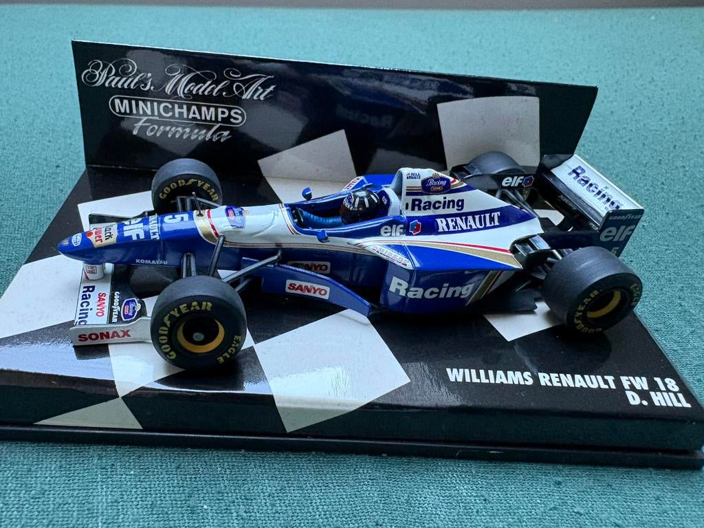 Damon Hill Williams Renault FW18 -F1 -1/43 Paul’s Model Art, Hobby en Vrije tijd, Ophalen of Verzenden, Zo goed als nieuw, Auto