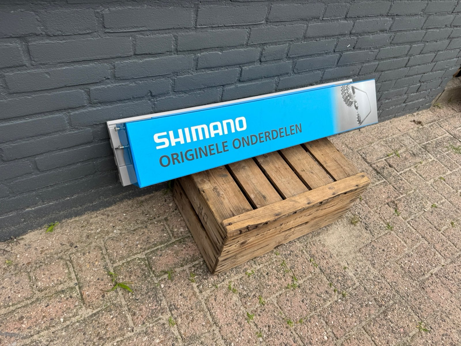 Panneau publicitaire en métal SHIMANO, Enlèvement, Utilisé, Panneau publicitaire