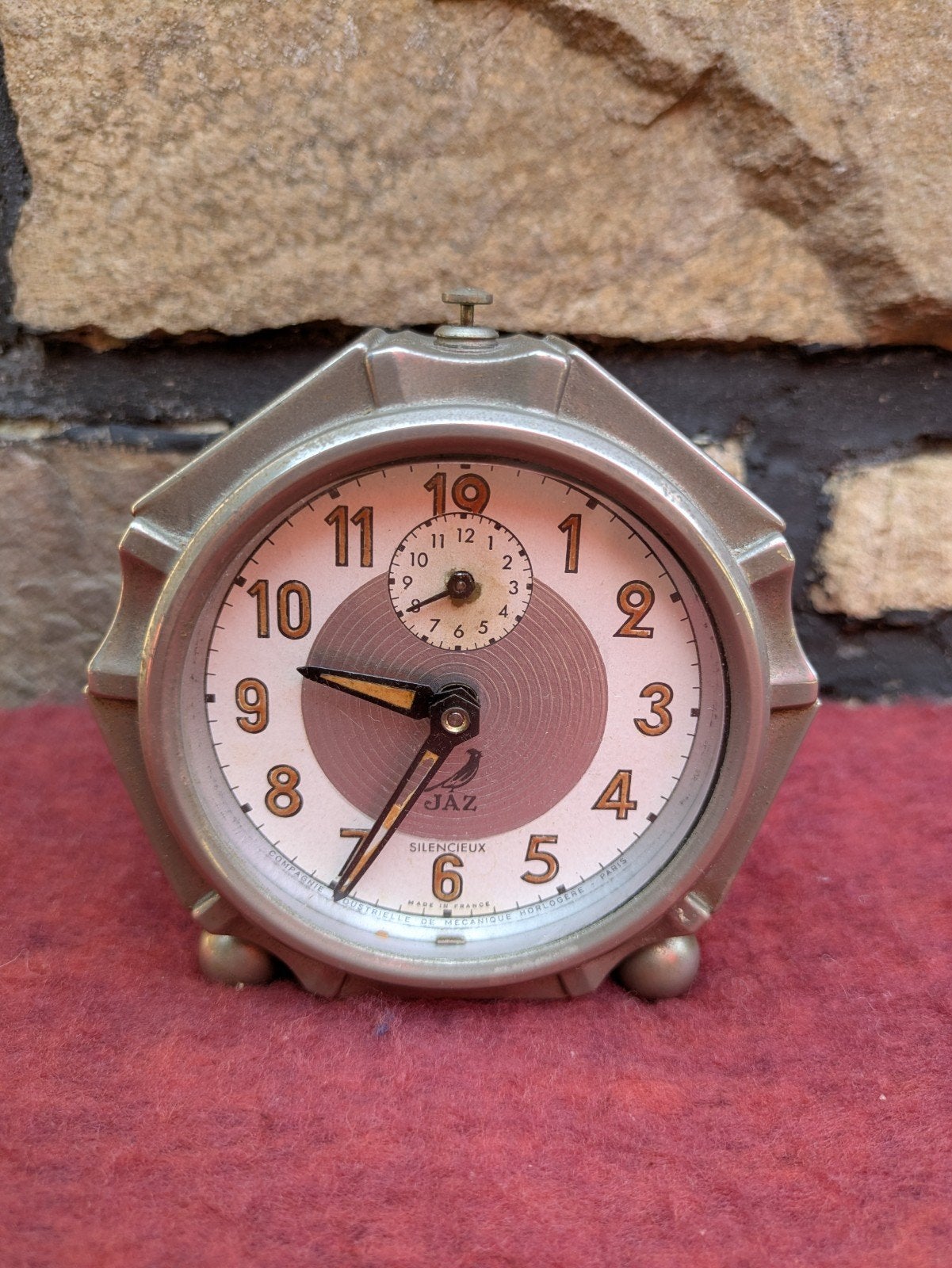 vintage mechanical alarm clock JAZ, Antiek en Kunst, Ophalen of Verzenden