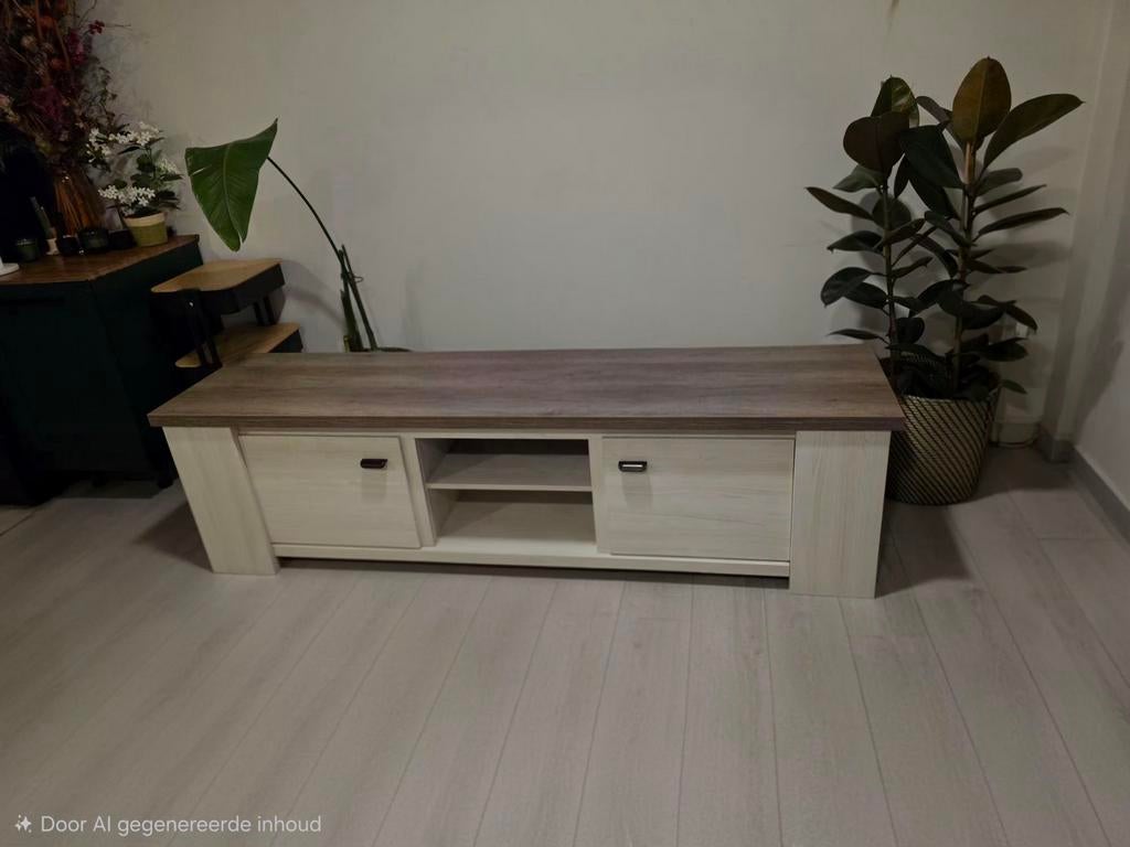 Landelijk & modern tv-meubel (205 cm) + salontafel – zware k, Huis en Inrichting, Ophalen, Overige materialen, Landelijk , modern