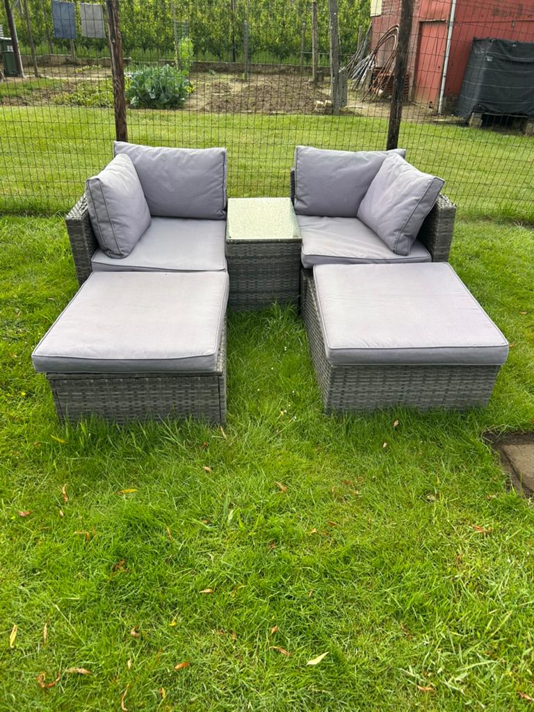 Loungeset in wicker, Tuin en Terras, Ophalen, 4 zitplaatsen, Gebruikt, Bank