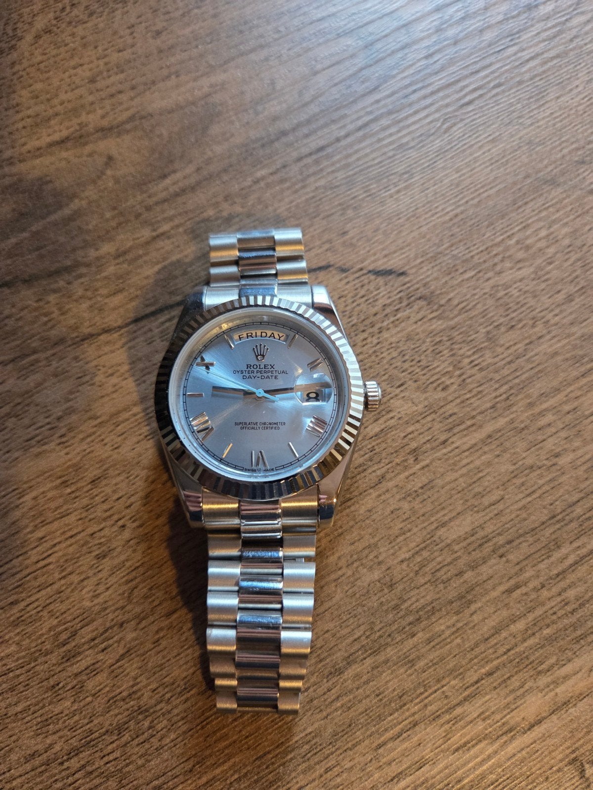 Rolex day date, Bijoux, Sacs & Beauté, Rolex, Enlèvement ou Envoi, Acier, Acier