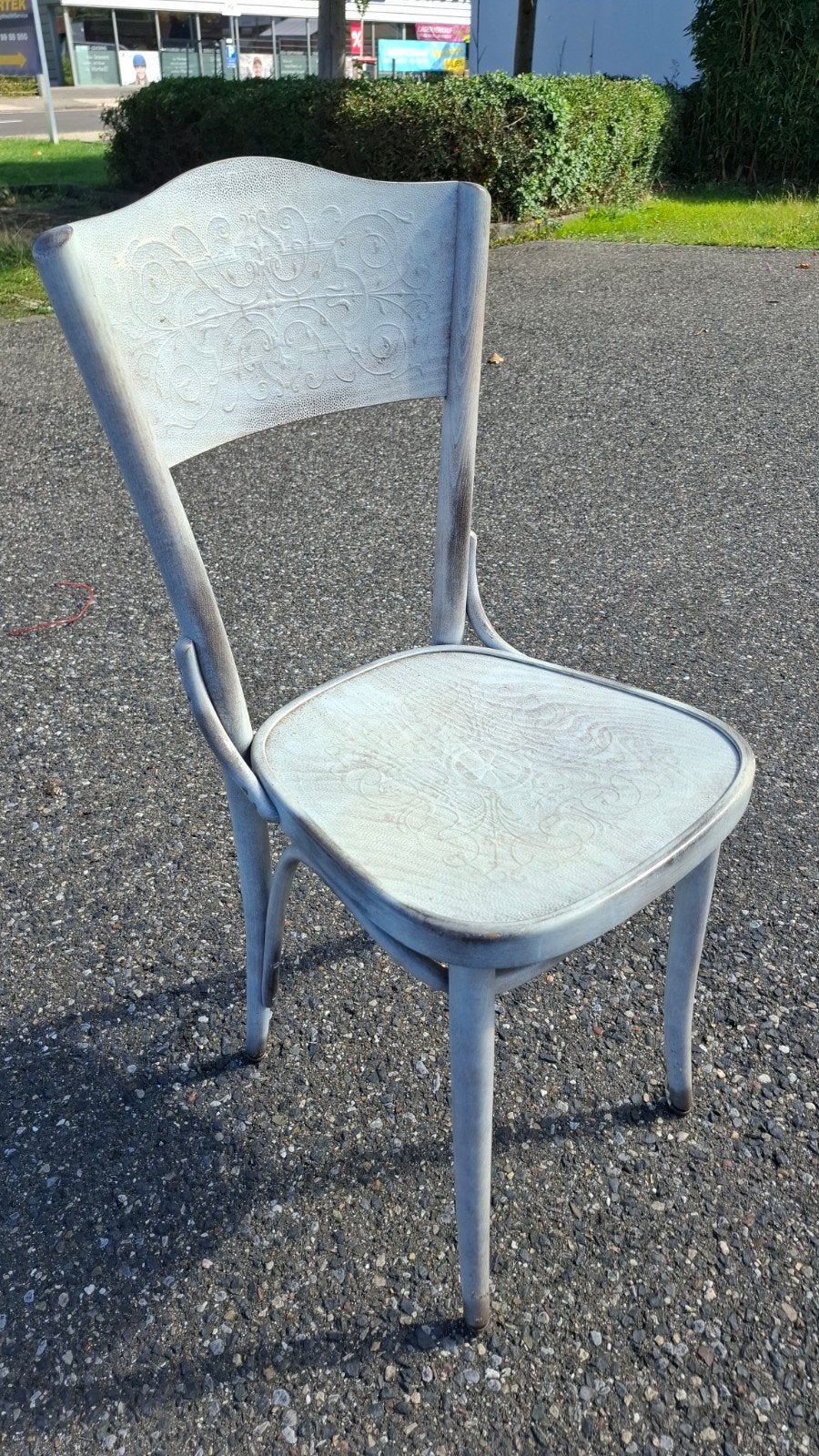 12 thonet cafe TON bistro stoelen white wash + print vintage, Ophalen of Verzenden, Zo goed als nieuw, Bruin, Vijf, Zes of meer stoelen